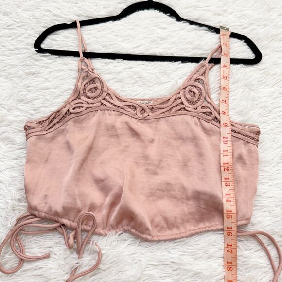 Women Free People Blouson Brami Cropped Camisole in Nude Pink Size Small - Picture 5 of 5